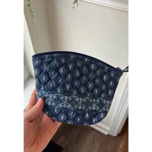 Retired Vera Bradley Classic Navy Small Cosmetic Case Bag Rare